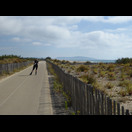 Der am Mittelmeer verlaufende Radweg